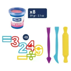 Maletín 8 botes pasta blanda Soft Dough Milan 59g