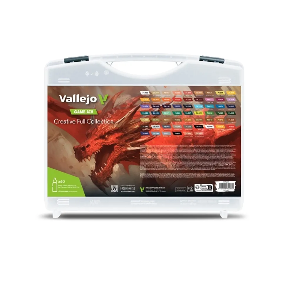 Maletín 60 pinturas modelismo Creative Full Collection Game Air Vallejo 18ml