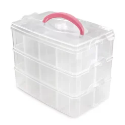 Maletín de almacenamiento con separadores y tres pisos