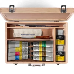Maletín de madera 15 piezas pintura acrílica Galeria Winsor and Newton