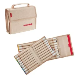 Maletín de tela natural para 36 rotuladores Sensebag