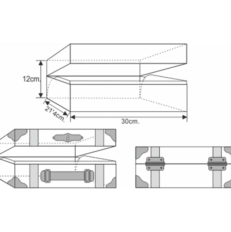 Maletín rectangular de cartón grande