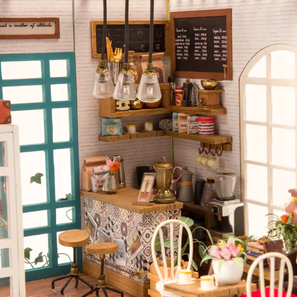 Maqueta de Cafetería de Simon Robotime