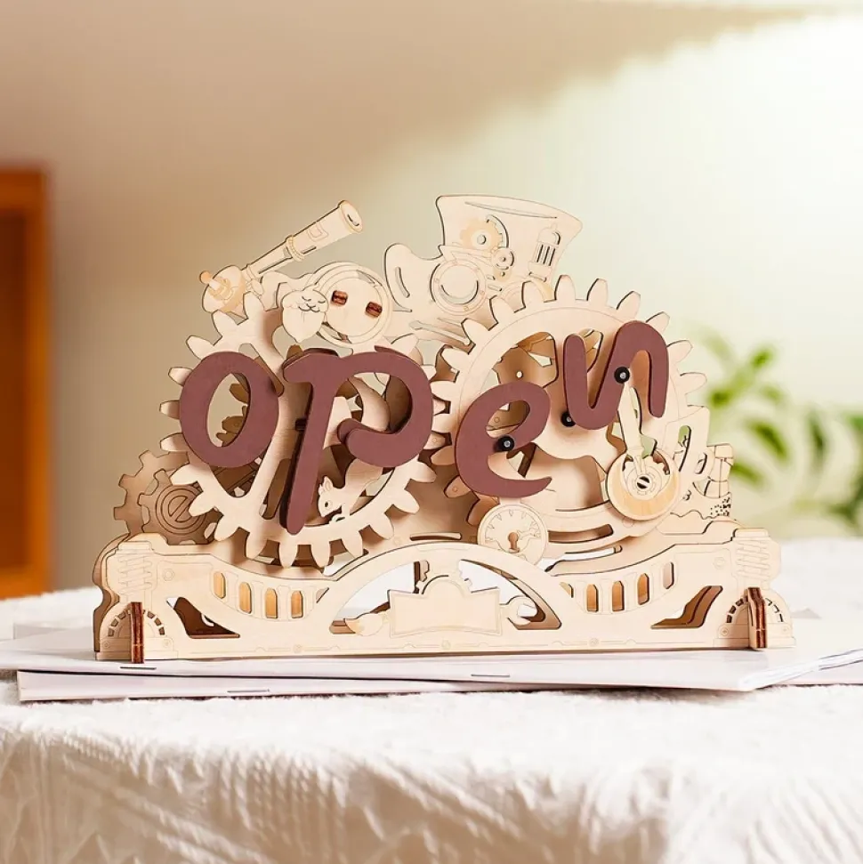 Maqueta letrero abierto cerrado Robotime