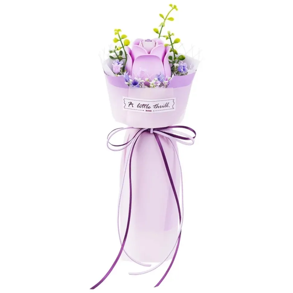 Maqueta ramo de rosas moradas Robotime