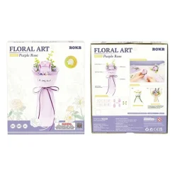 Maqueta ramo de rosas moradas Robotime
