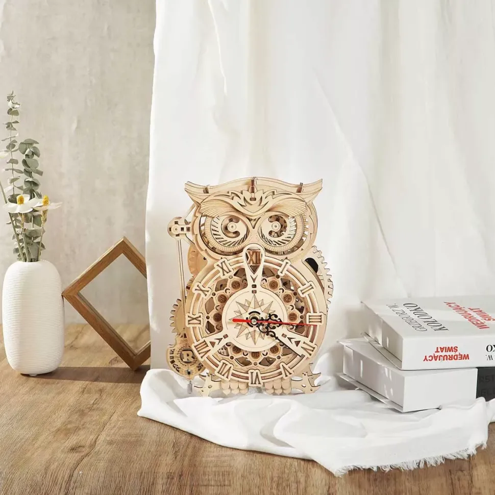 Maqueta reloj búho de madera Classical 3D Robotime
