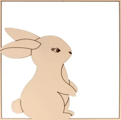 Marco con Diseño Relieve de Madera Conejo Mariposa Artemio