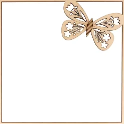 Marco con Diseño Relieve de Madera Conejo Mariposa Artemio