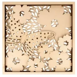 Marco con Diseño Relieve de Madera Mariposa Artemio
