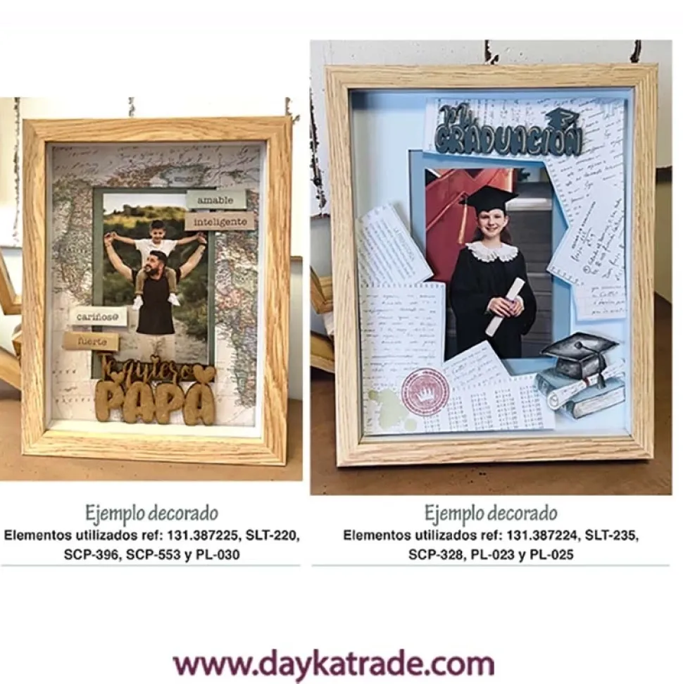 Marco portafotos de madera con cristal Dayka 22,5x27,5cm