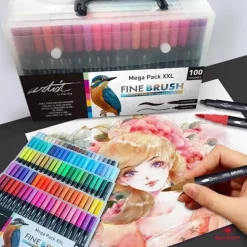 Megapack XXL 100 Rotuladores Fine Brush Doble Punta Alex Bog