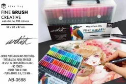 Megapack XXL 100 Rotuladores Fine Brush Doble Punta Alex Bog