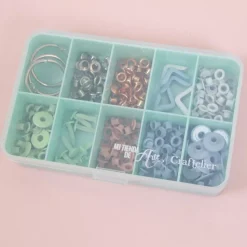 Mini Caja con 10 Compartimentos Turquesa Craftelier