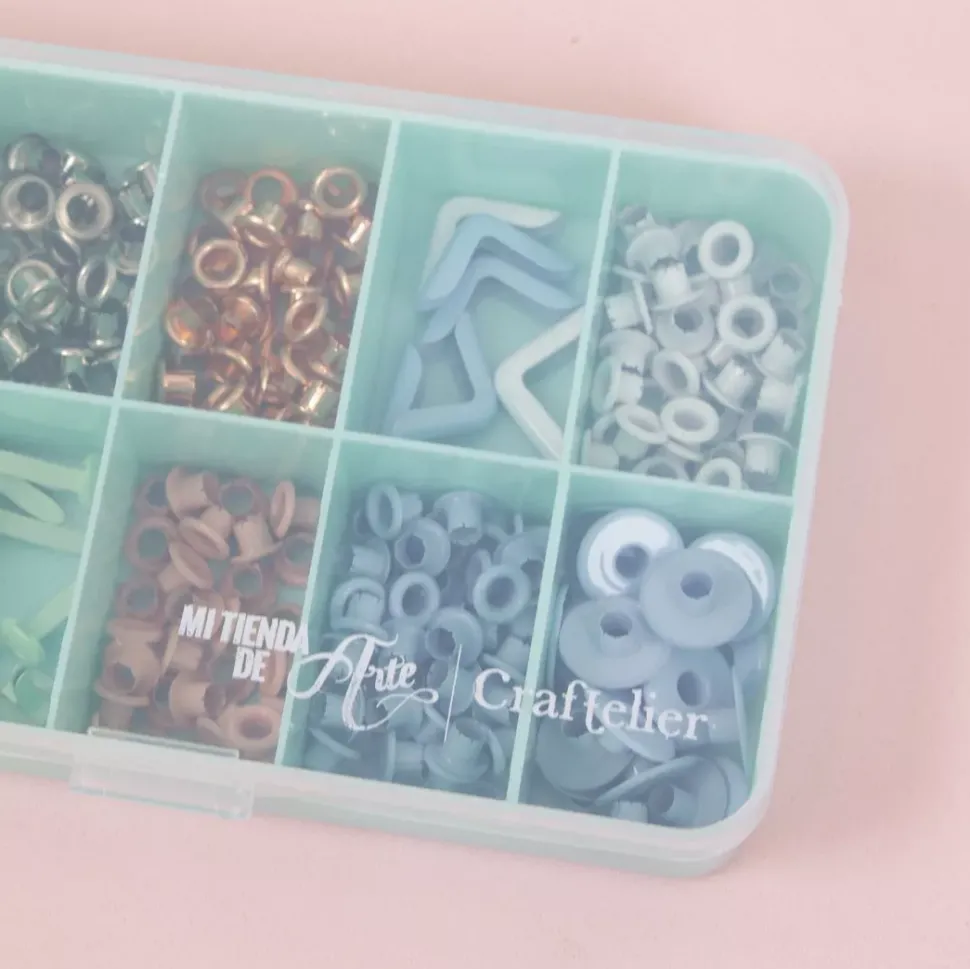 Mini Caja con 10 Compartimentos Turquesa Craftelier