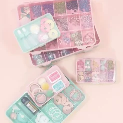 Mini Caja con 10 Compartimentos Rosa Craftelier