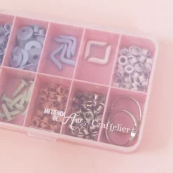 Mini Caja con 10 Compartimentos Rosa Craftelier