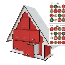Mini Calendario de Adviento Tiny rojo y blanco Fabrika Decoru