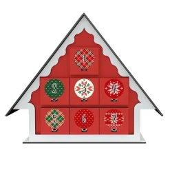 Mini Calendario de Adviento Tiny rojo y blanco Fabrika Decoru