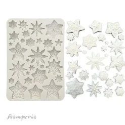 Molde de silicona Estrellas Romantic Gear Up For Christmas Stamperia A5