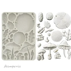 Molde de silicona Madera y Setas Romantic Golden Harmony Stamperia