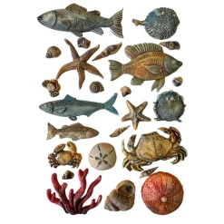 Molde de silicona Peces y Conchas Silent Sea Stamperia A5
