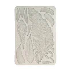 Molde de silicona Plumas Masquerade Stamperia A5