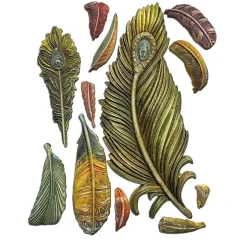 Molde de silicona Plumas Masquerade Stamperia A5