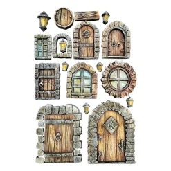 Molde de silicona Puerta y Ventana Romantic Hidden Grove Stamperia A5