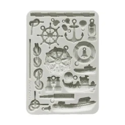 Molde de silicona Timones y Barcas Silent Sea Stamperia A5