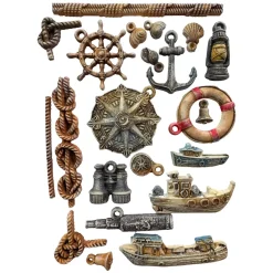 Molde de silicona Timones y Barcas Silent Sea Stamperia A5