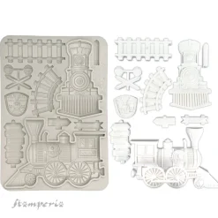 Molde de silicona Tren Art of Travelling Stamperia A5