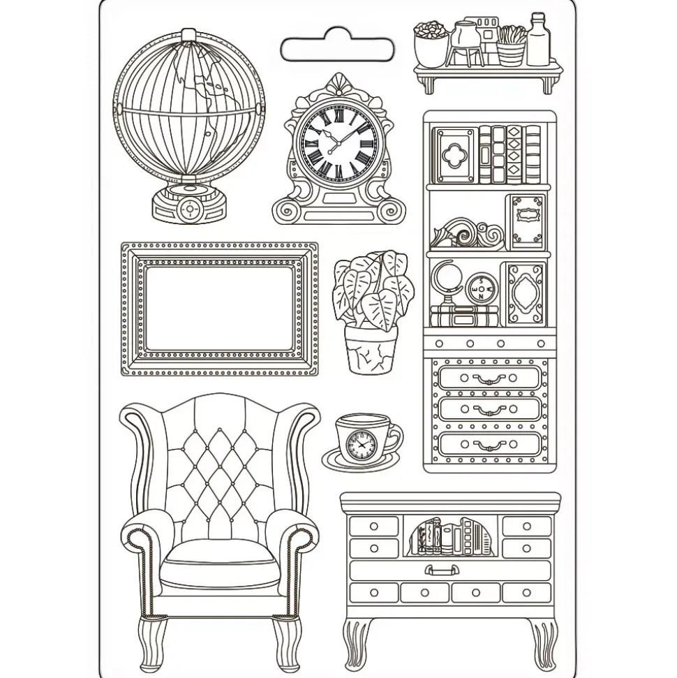 Molde flexible Aparador y Accesorios Alterego Stamperia 21x29cm