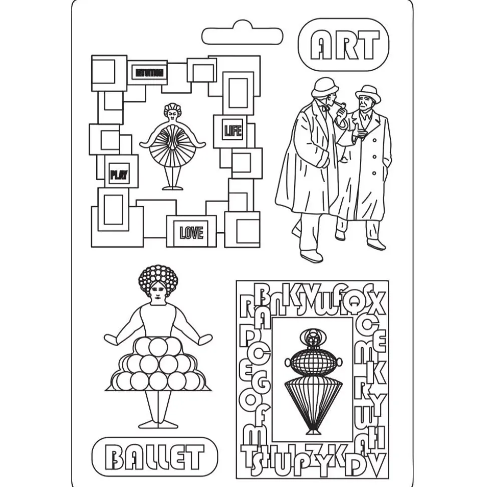 Molde Flexible Art Ballet Bauhaus Stamperia 21x29cm