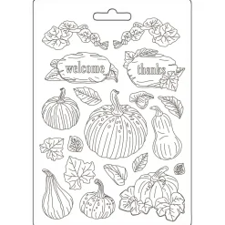 Molde flexible Calabazas Romantic Golden Harmony Stamperia 21x29cm