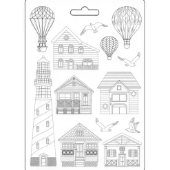 Molde flexible Casitas Sea Land Stamperia 21x29cm