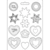 Molde flexible Corazones y Estrellas Blue Land Stamperia 21x29cm