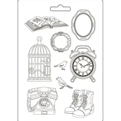 Molde flexible Elementos Romantic Golden Harmony Stamperia 21x29cm