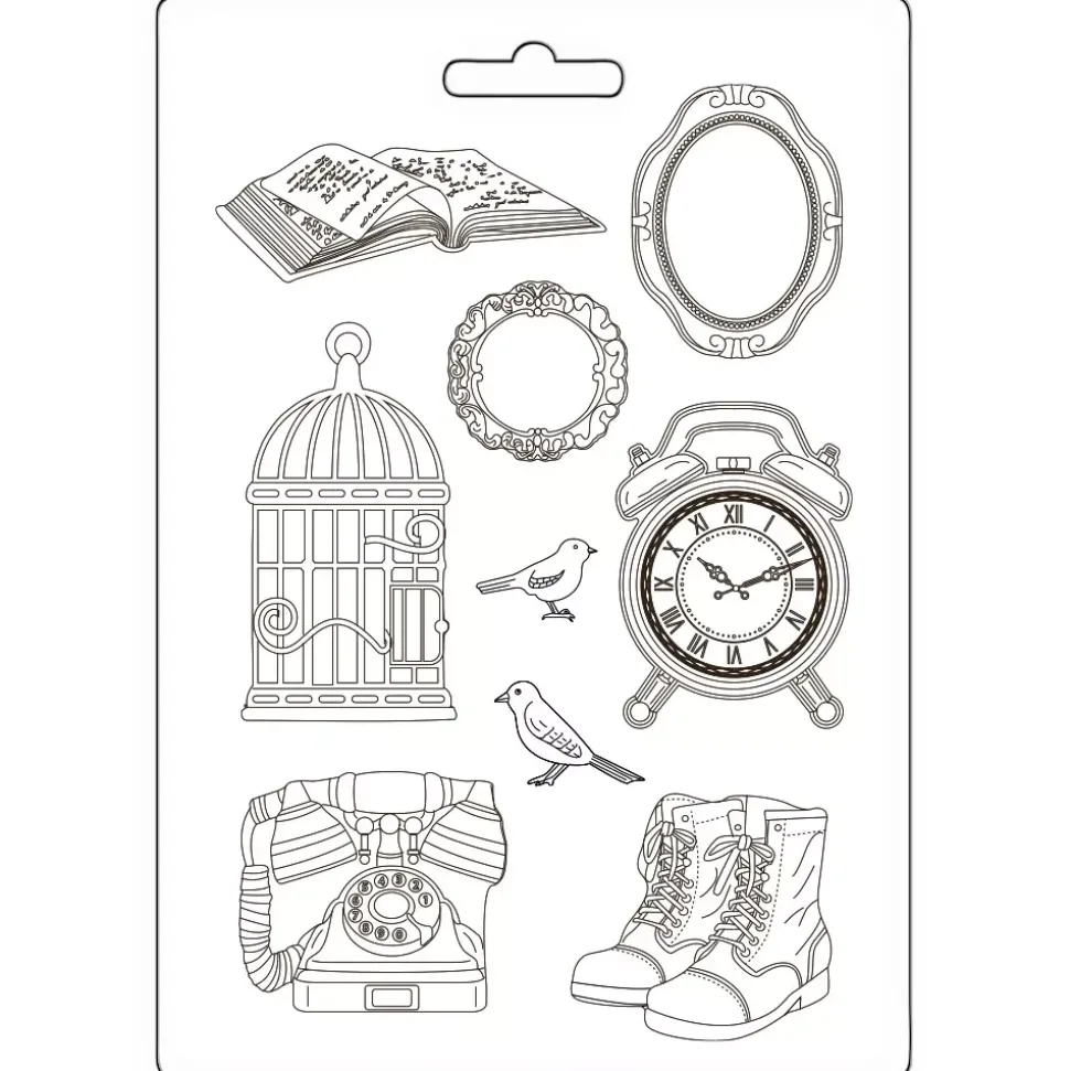 Molde flexible Elementos Romantic Golden Harmony Stamperia 21x29cm