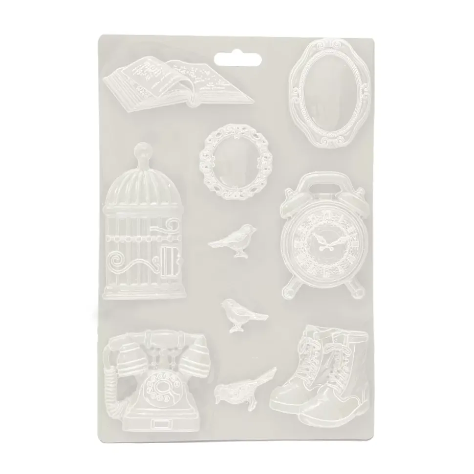 Molde flexible Elementos Romantic Golden Harmony Stamperia 21x29cm