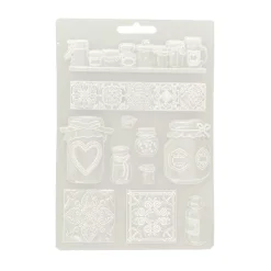 Molde flexible Frascos Romantic Golden Harmony Stamperia 21x29cm