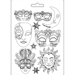 Molde flexible Máscaras Masquerade Stamperia 21x29cm