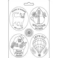 Molde Flexible Placas Welcome Home Create Happiness Stamperia 14,8x21cm