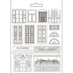 Molde flexible Puertas y Ventanas Art of Travelling Stamperia 21x29cm