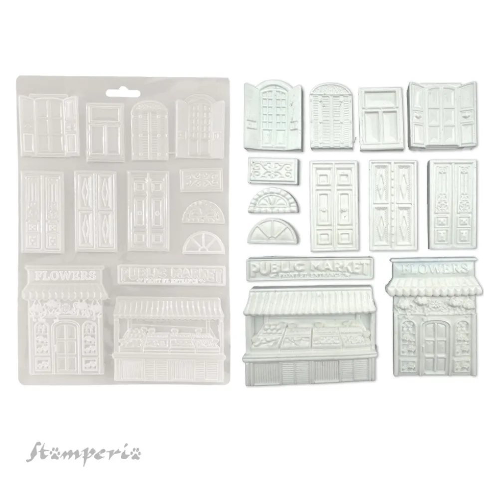 Molde flexible Puertas y Ventanas Art of Travelling Stamperia 21x29cm