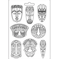 Molde Flexible Tribal Masks Savana Stamperia 21x29cm
