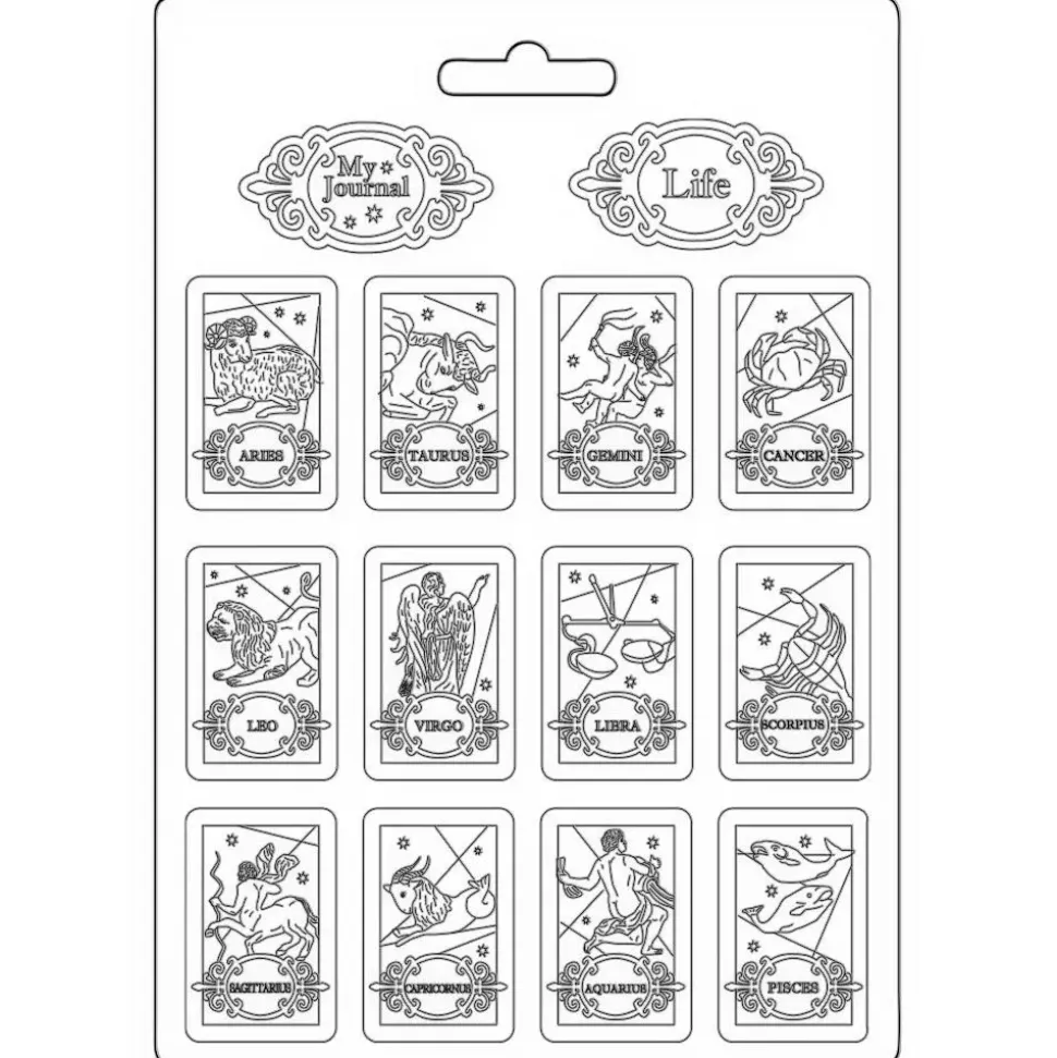 Molde Flexible Zodiac Cosmos Infinity Stamperia 21x29cm