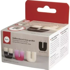 Molde para velas de silicona forma U acalanado Rayher