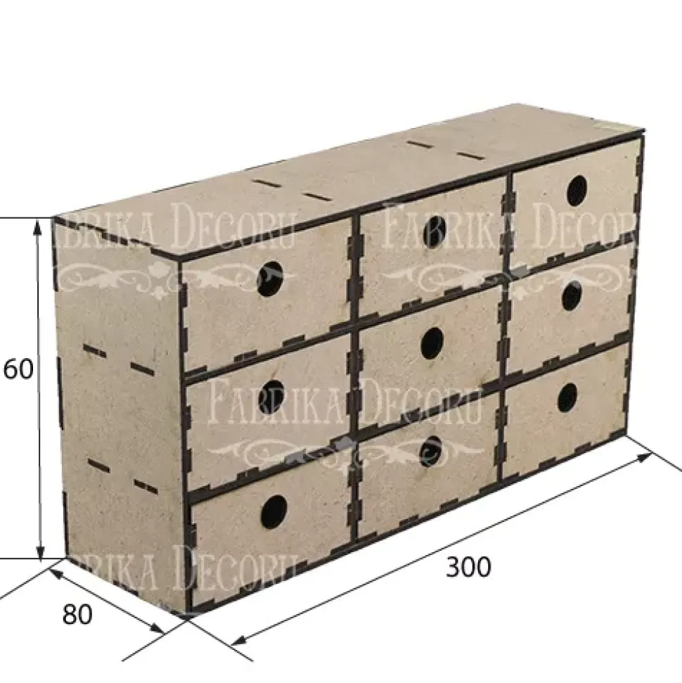 Mueble cajonera en DM