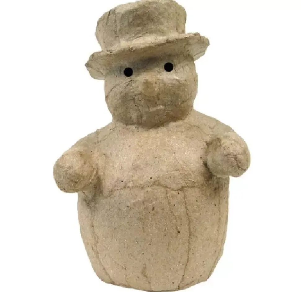 Muñeco de nieve pequeño de papel maché Décopatch
